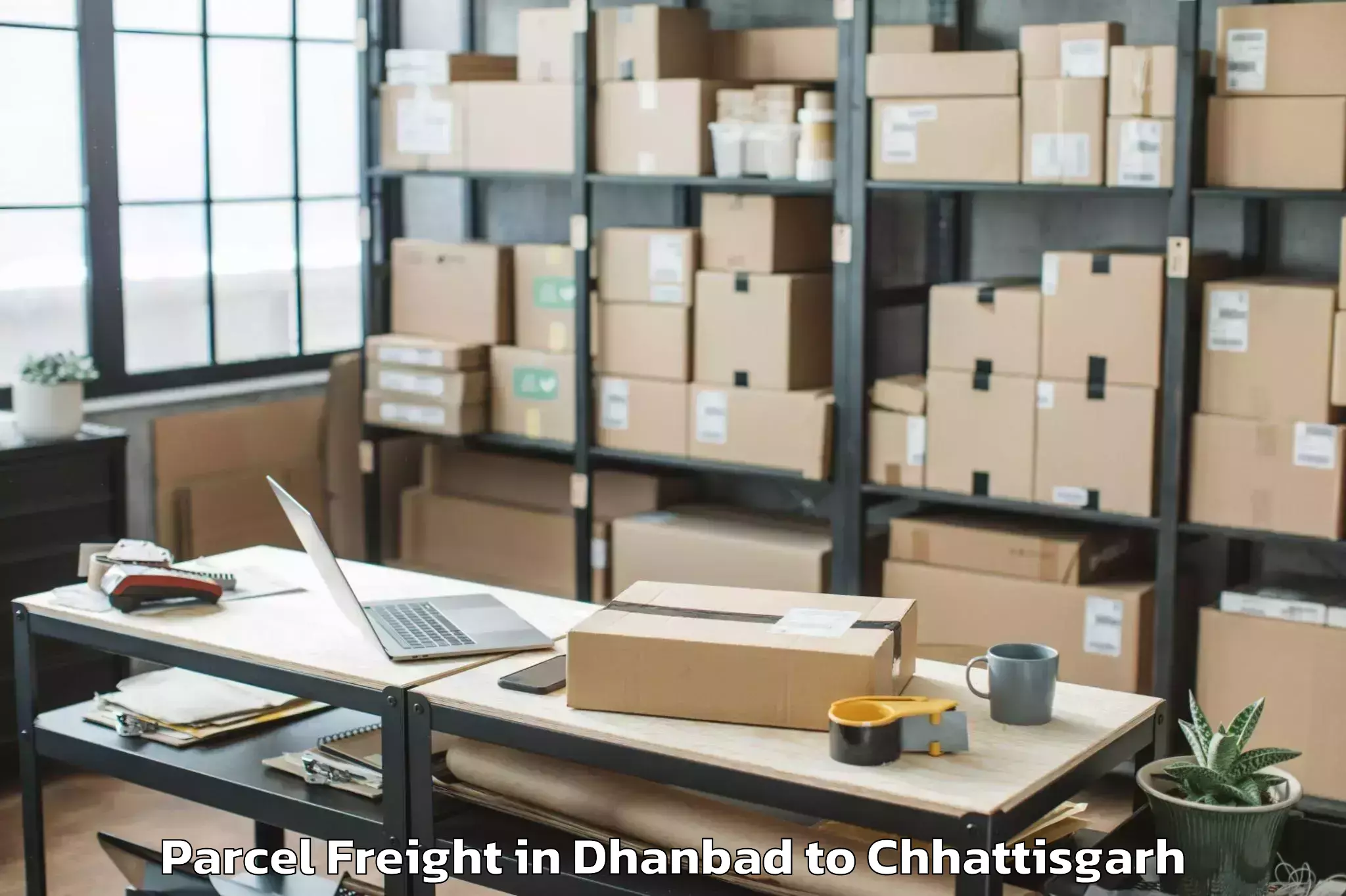 Leading Dhanbad to Balod Parcel Freight Provider